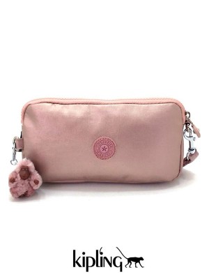 KP058*KIPLING LOWIE POUCH (METALLIC PINK)